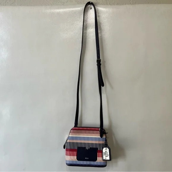 Lauren Ralph Lauren Red White Blue Crossbody Bag Lindley Alissa - Picture 16 of 16